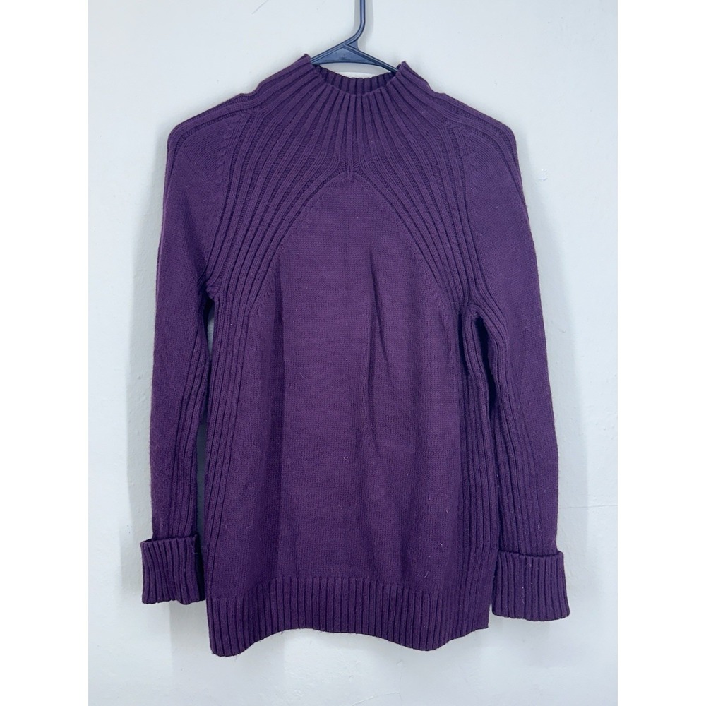 Talbots SMALL PETITE SP Wool Blend Burgundy Sweater‎ Textured Winter Warm Cozy